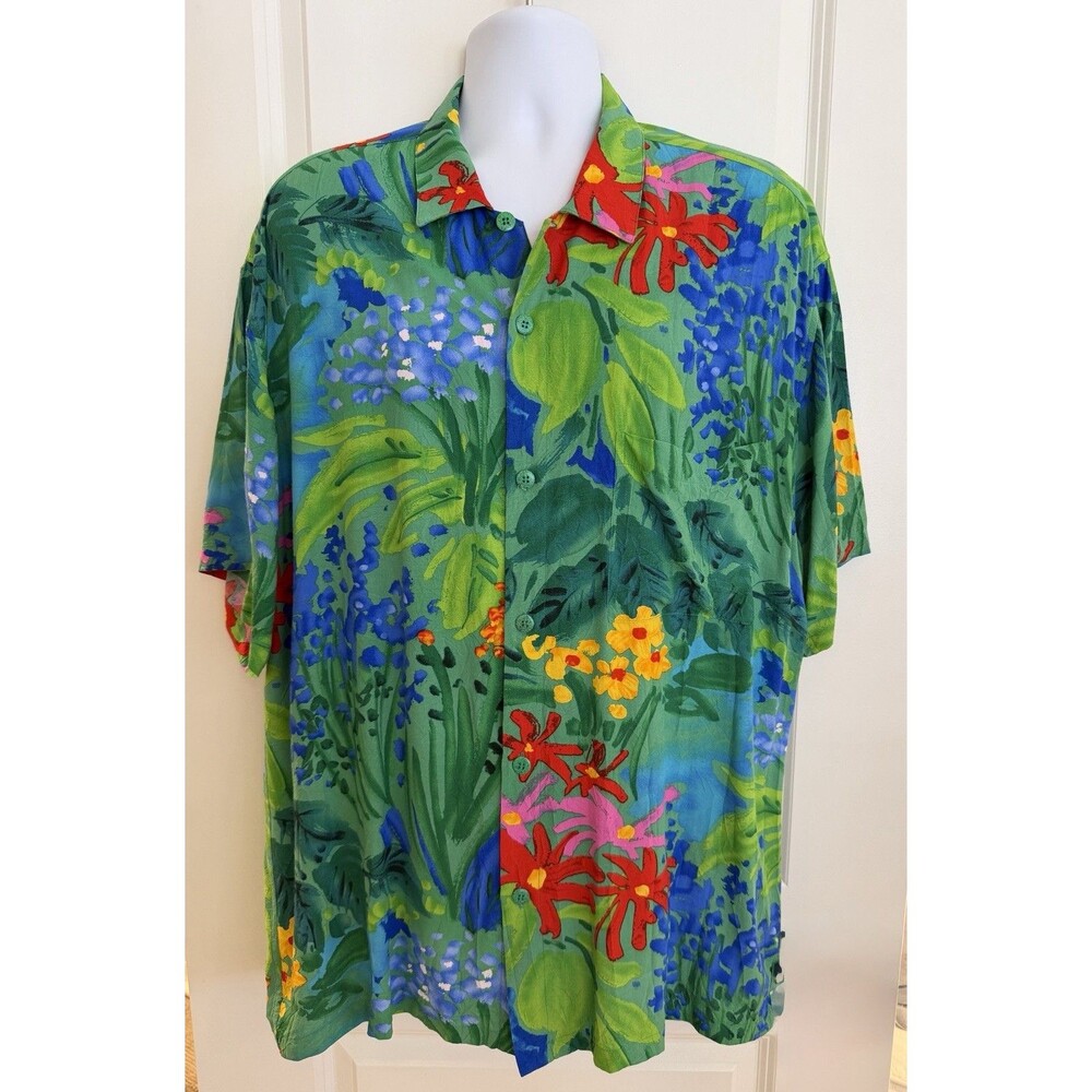 Jams World Men’s Hawaiian Aloha Shirt, XL, “Sea Flower”, Excellent Condition